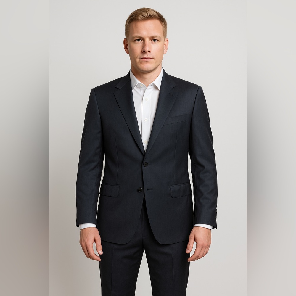 ❌SOLD❌ ERMENEGILDO ZEGNA Men’s Wool Slim Fit Charcoal Single Breasted Blazer 44L - Picture 14 of 14